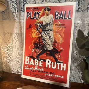 VTG Babe Ruth Poster